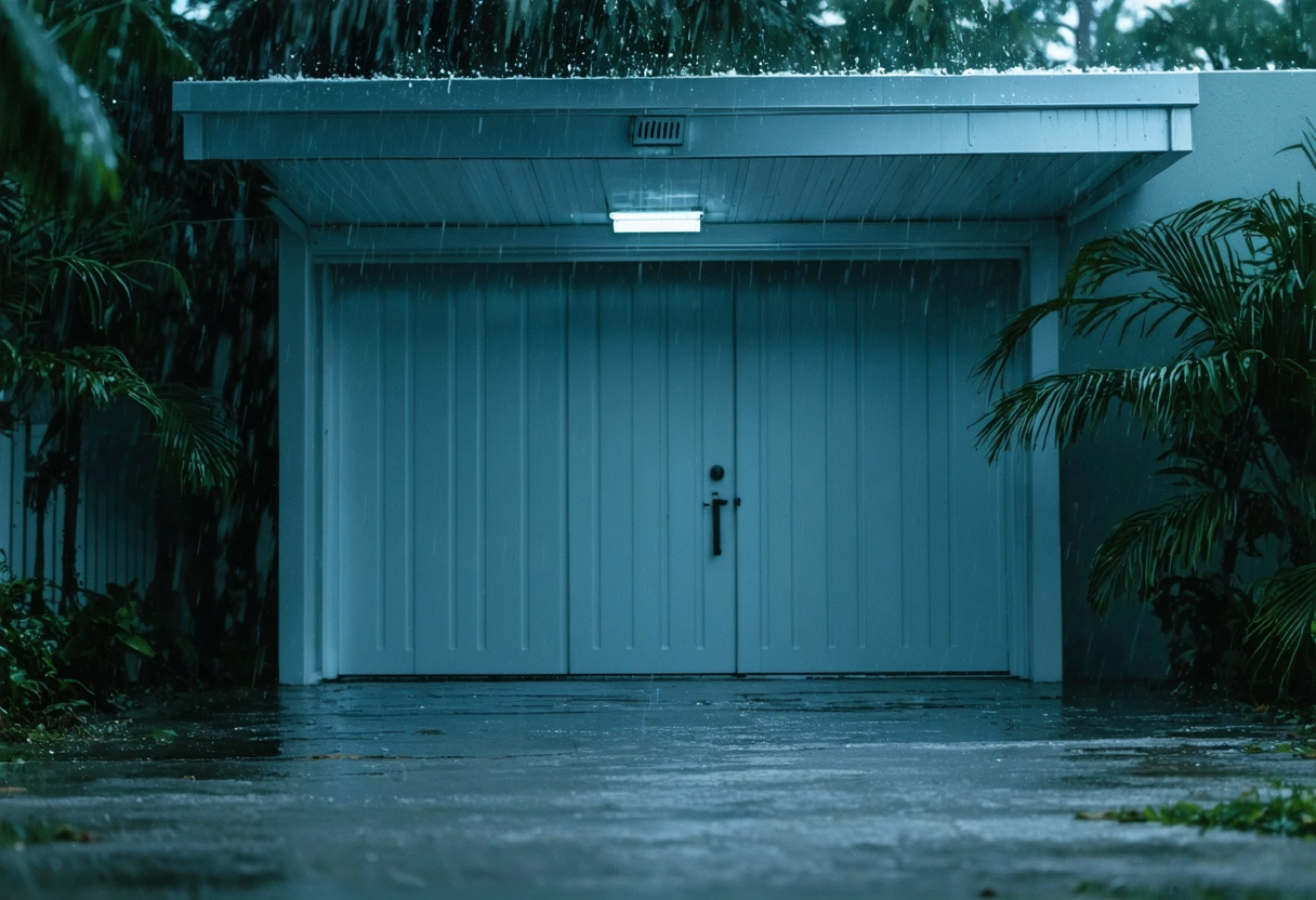Aluminum front entryway standing up to rain, salt spray, and intense sunlight in a coastal home