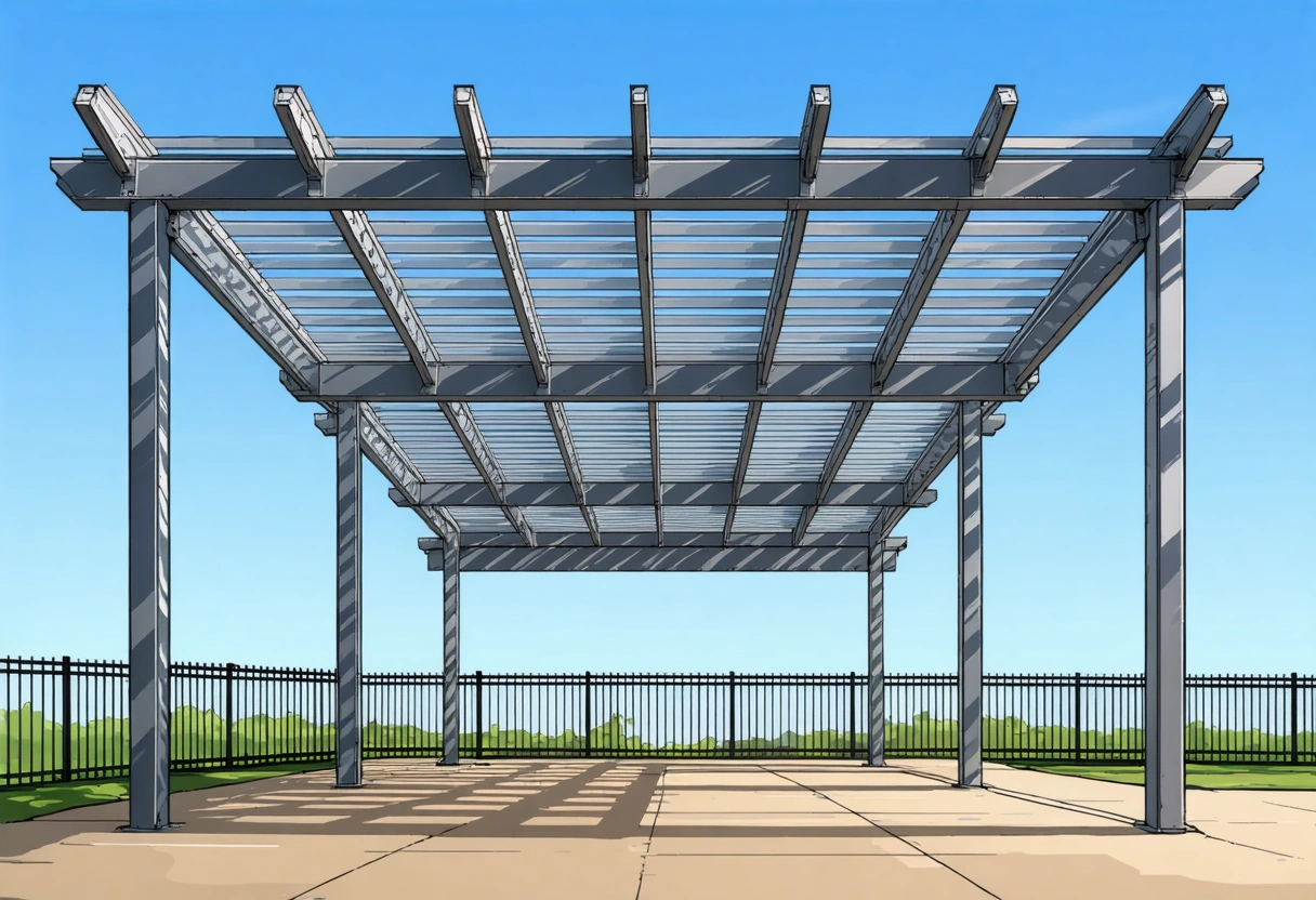 Engineered aluminum patio structure in Englewood with cross-bracing, deep footings, and extruded profiles