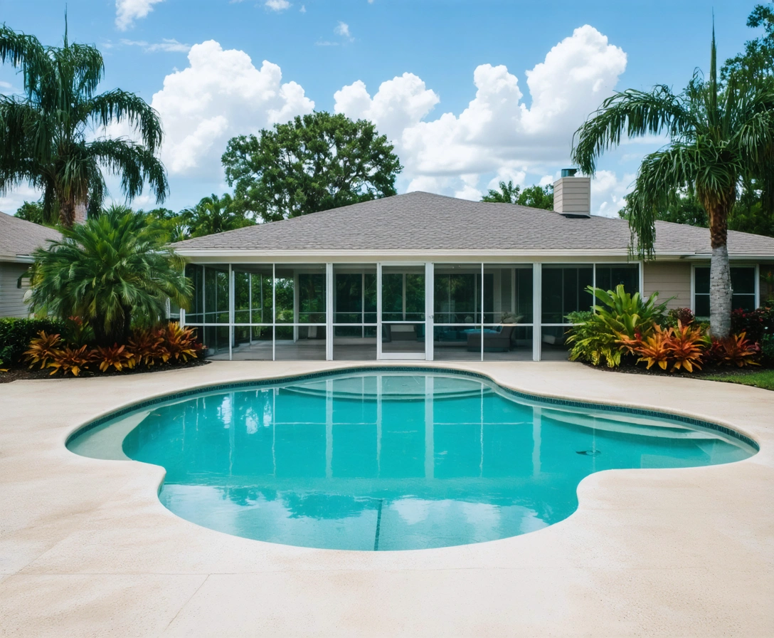 service-area-north-port-p1-1 Modern suburban home with aluminum pool enclosure and tropical landscaping
