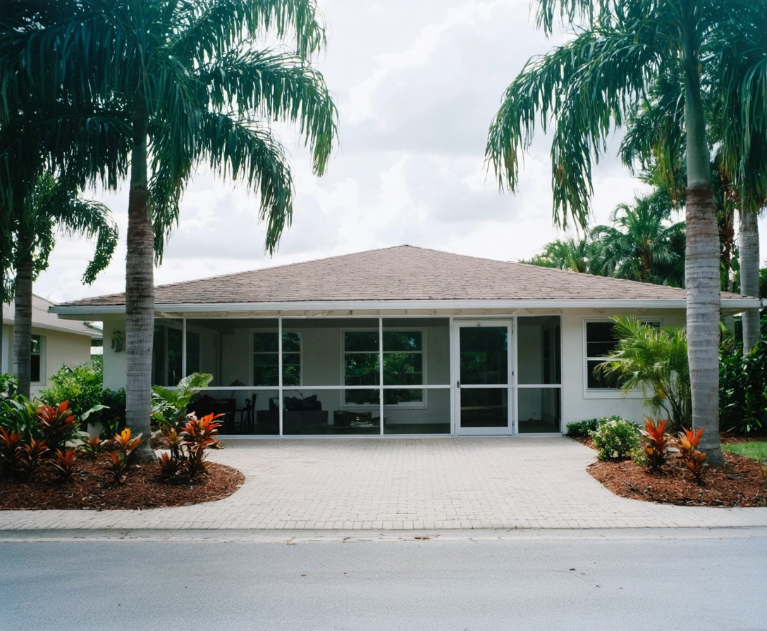 service-area-north-port-p4-1 Suburban North Port home with modern aluminum lanai and tropical landscaping
