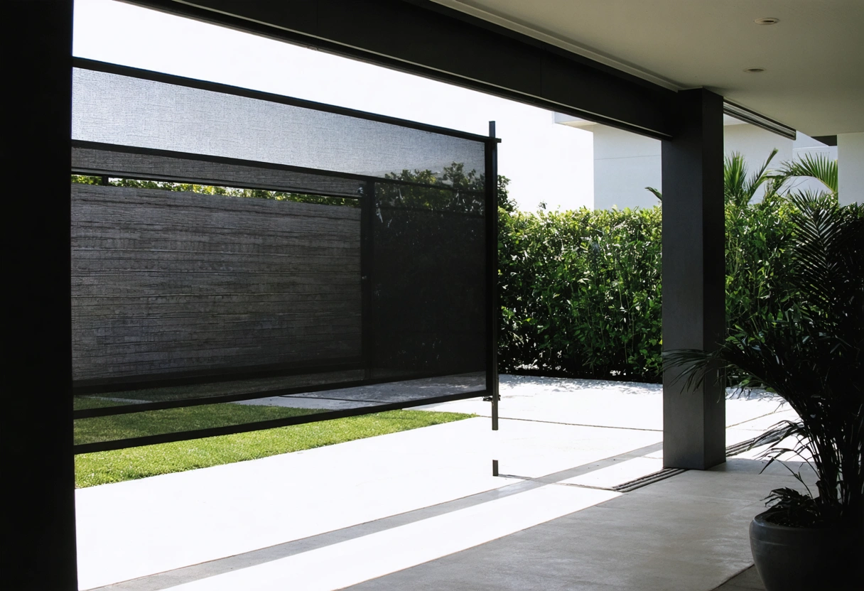 Modern patio with retractable screens enhancing outdoor space in Punta Gorda