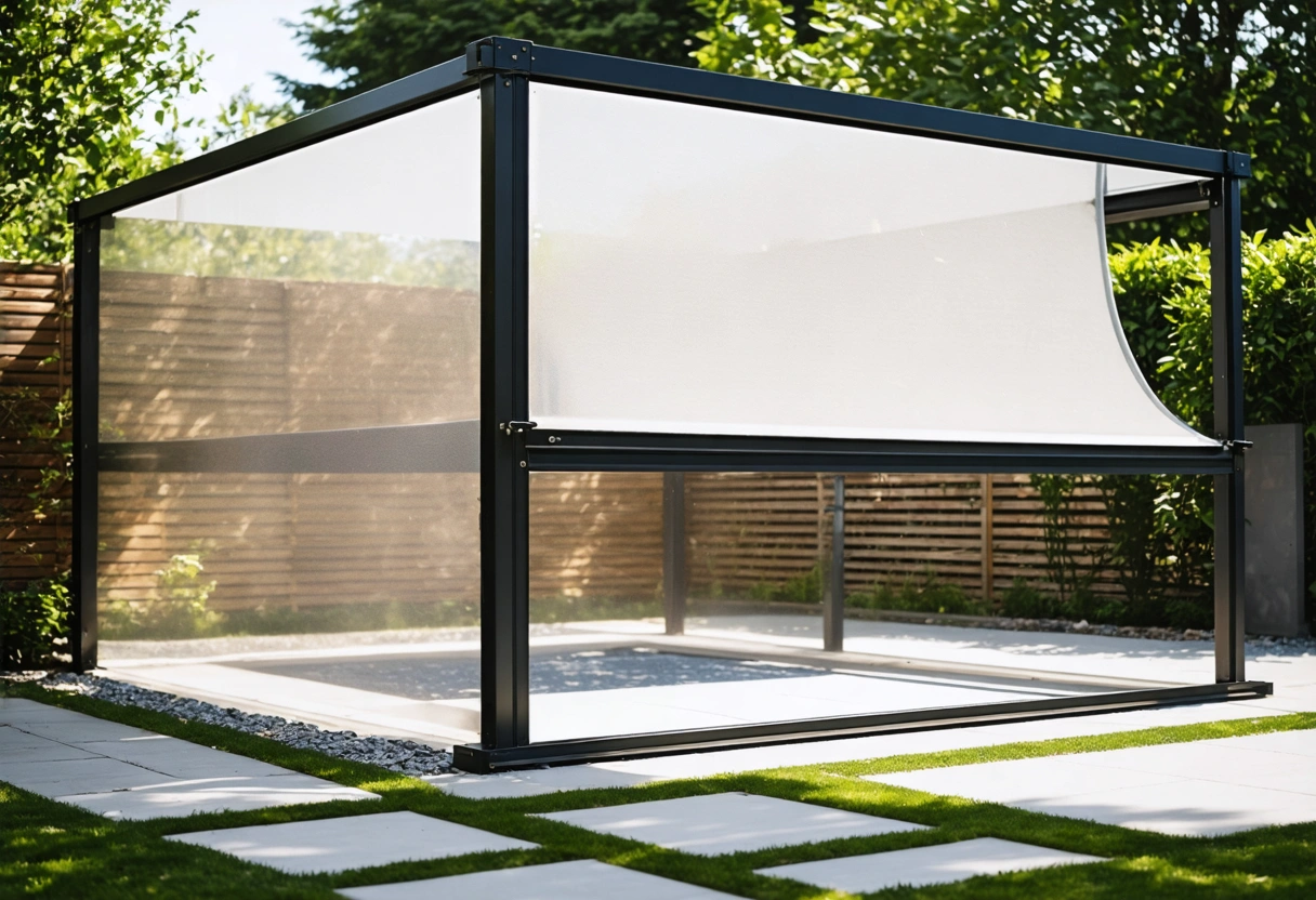 Durable screen enclosure made of aluminum, resistant to elements, minimal maintenance, homeowner cleaning screens, bright